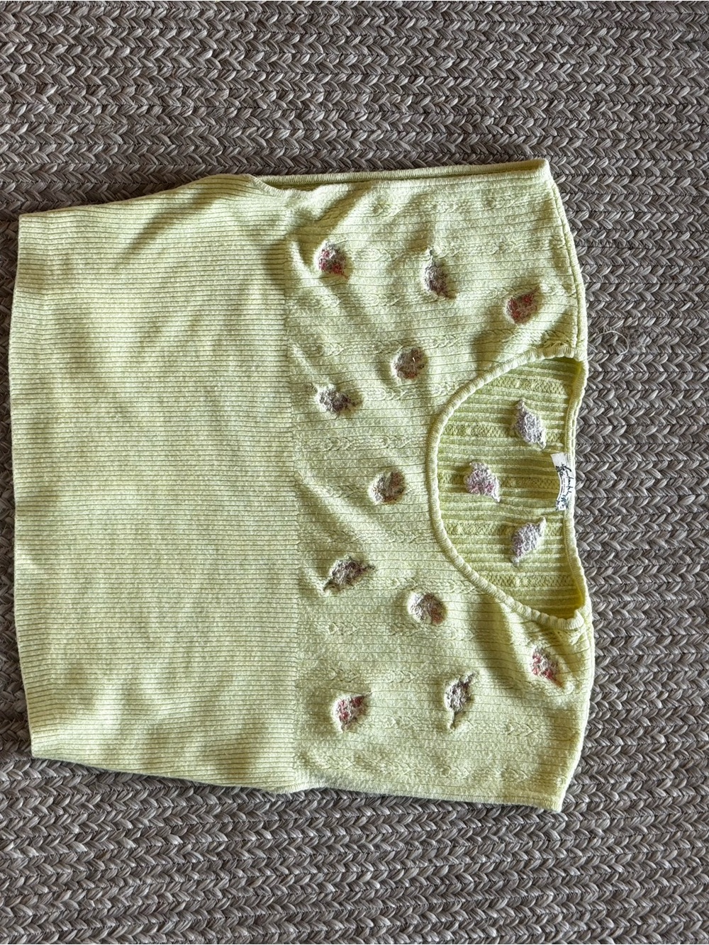 Intimately by Free people yellow knitted crop top shirt